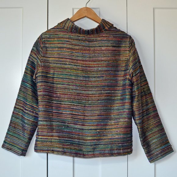 Stephanie Andrews silk metallic lined jacket P Med - Picture 2 of 4